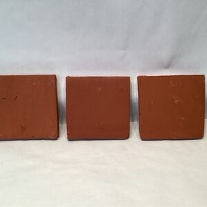3 MORAVIAN Pottery & Tile Works Tile Unglazed 3.5” Vintage New Old Stock